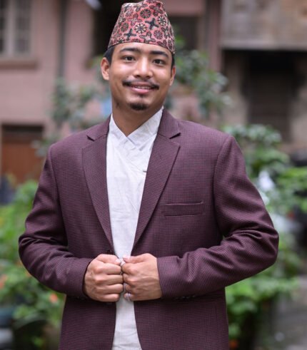 Maroon Checkered Coat
